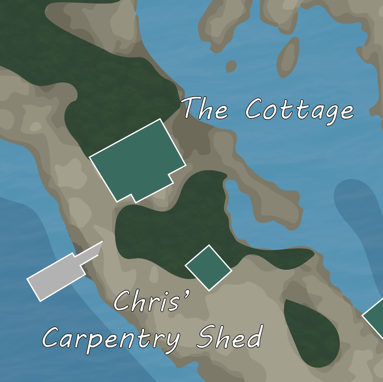 map of a Georgian Bay island as a thank you gift