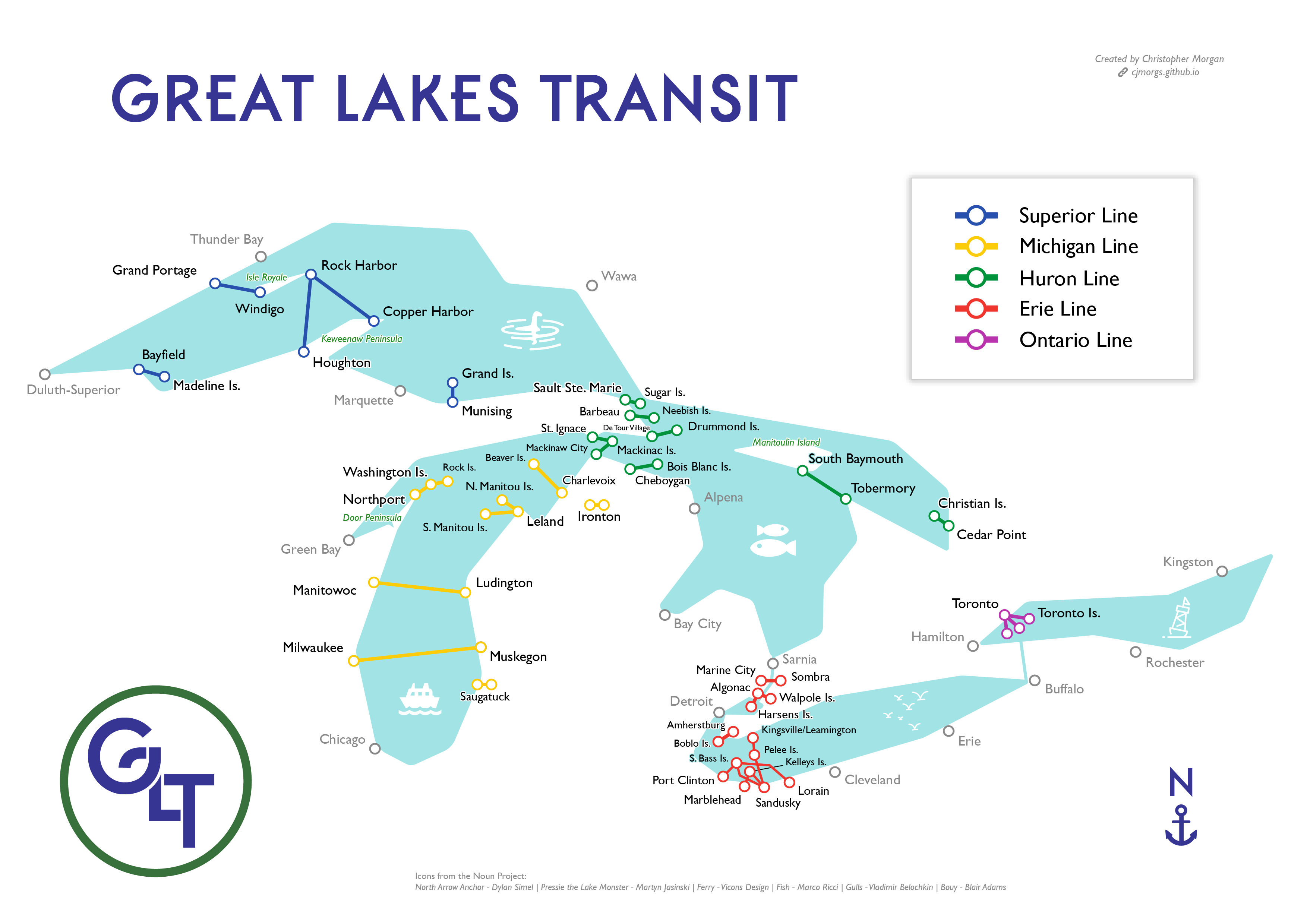 hypothetical ferry transit map